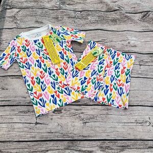 NWT Primary Organic Cotton Floral Print Pajama Set Size 4t